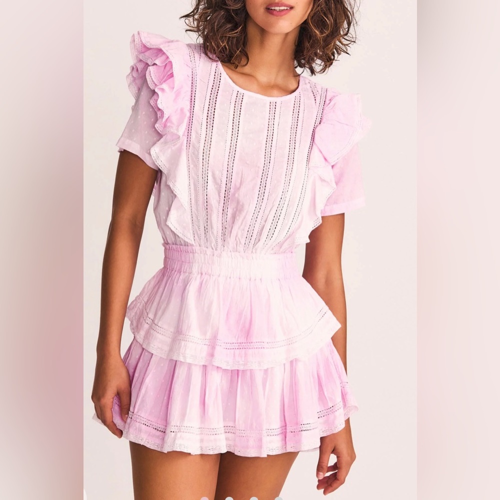 LoveShackFancy Natasha Dress Peony Pink